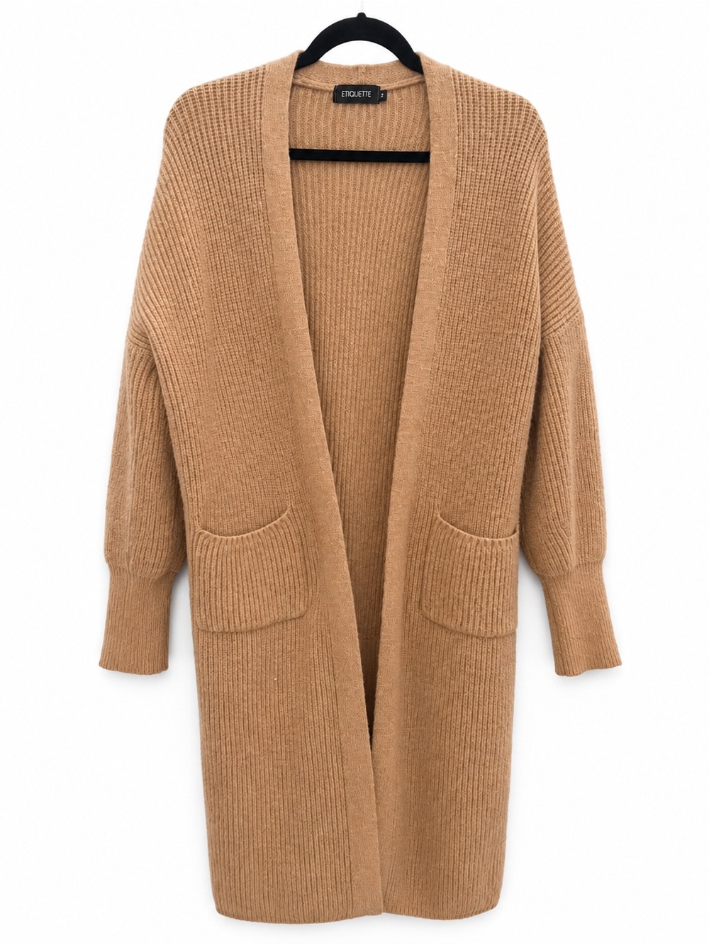 Etiquette Camel Longline Knit Cardigan – Size S